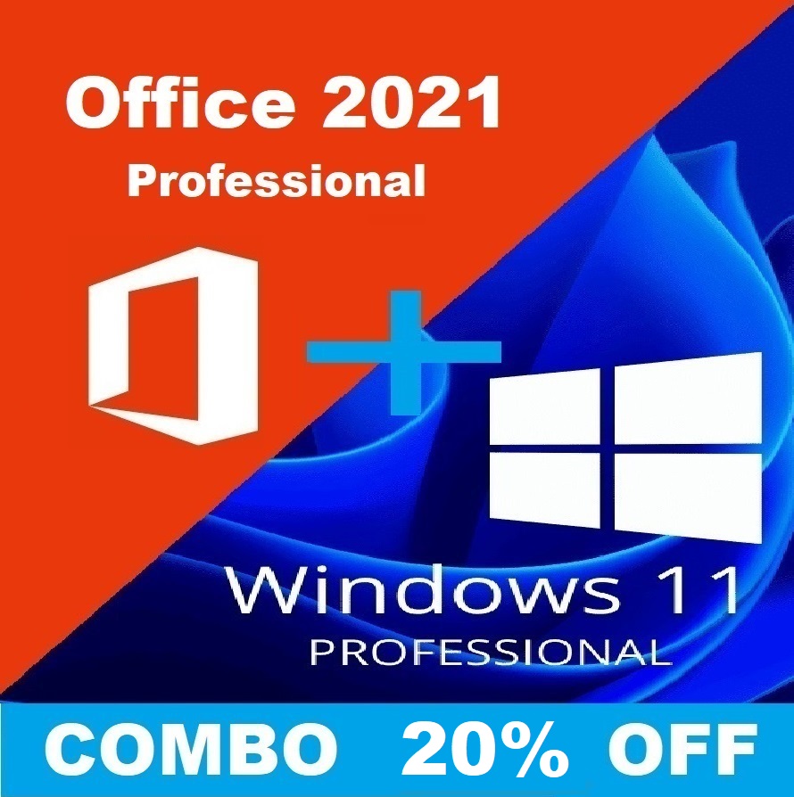 Windows 10 Pro + Office 2021 Professional 32/64 Bit Key - Email Delivery